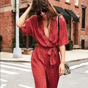 UO Silk Handkerchief Patterned Jumpsuit